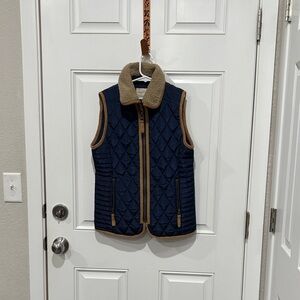 Copper Key Navy and Tan Quilted Vest